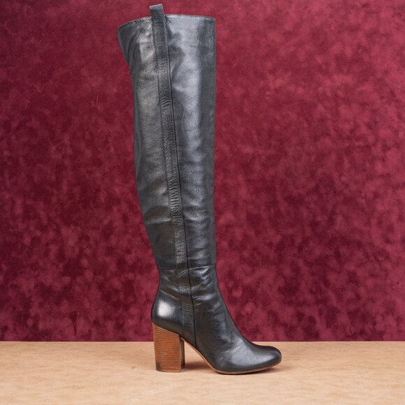 Vince Camuto Signature Women Kylar Black Leather OTK Fashion Boots sz 8 - Picture 3 of 10